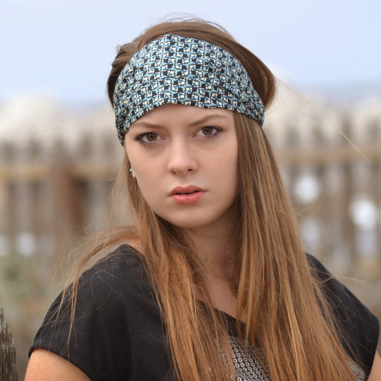 Cotton Headband Navy Headband Hairband Navy by SpecificallyRandom