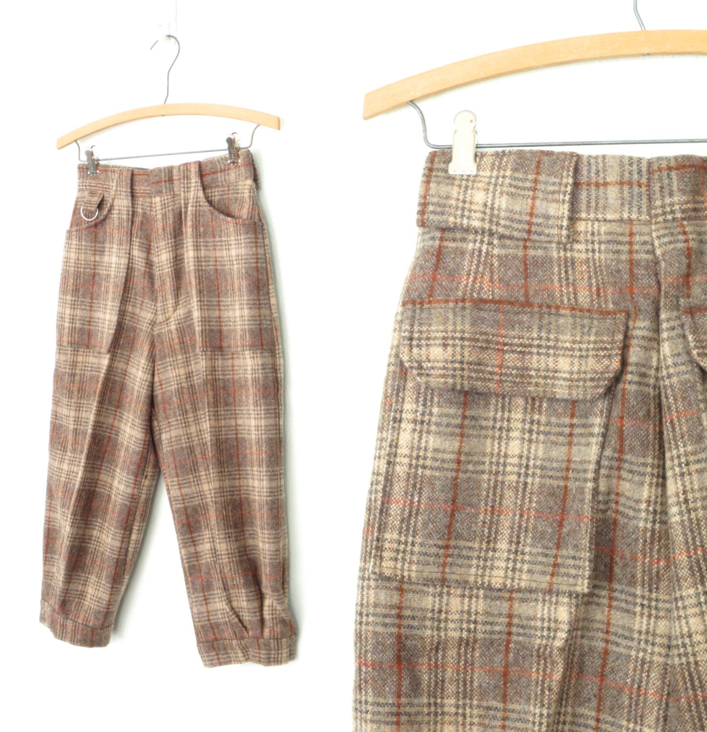 Vintage Knickerbocker Pants Plaid Boys Pants Wool Hiking
