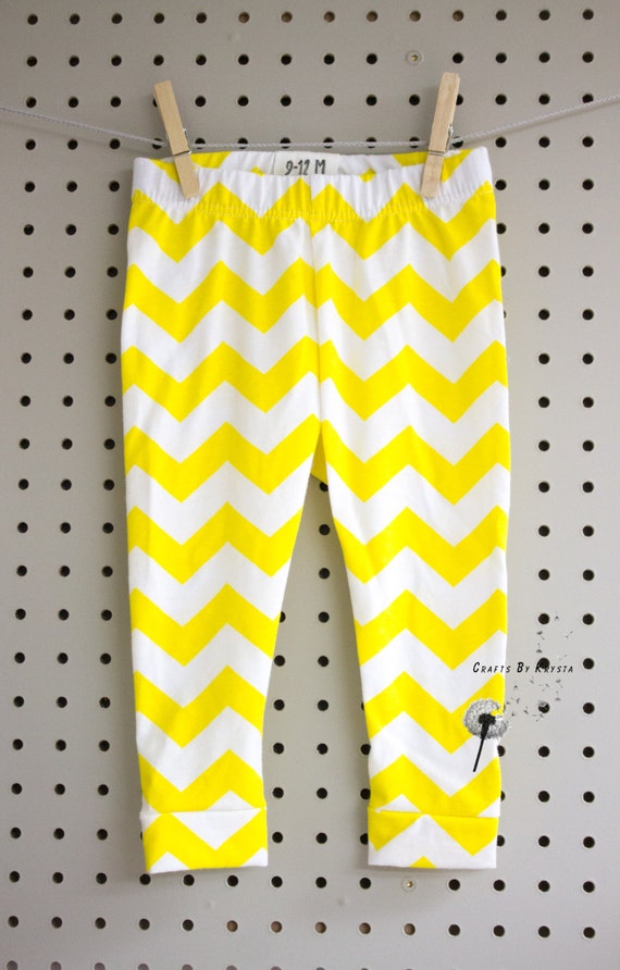 Items similar to Cotton Fabric Leggings Baby Toddler Children Chevron