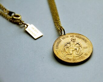 Aquarius - Necklace - Constellation - Zodiac - Charm - Necklace - Vintage - Coin - Humor - Astrology - Jewelry - Mature