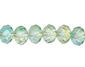 25 Crystal Beads - Cool Yellow & Green Faceted Glass Beads Perfect for all your Jewelry Making Bead Projects! - 8mm (5/16") - BD757
