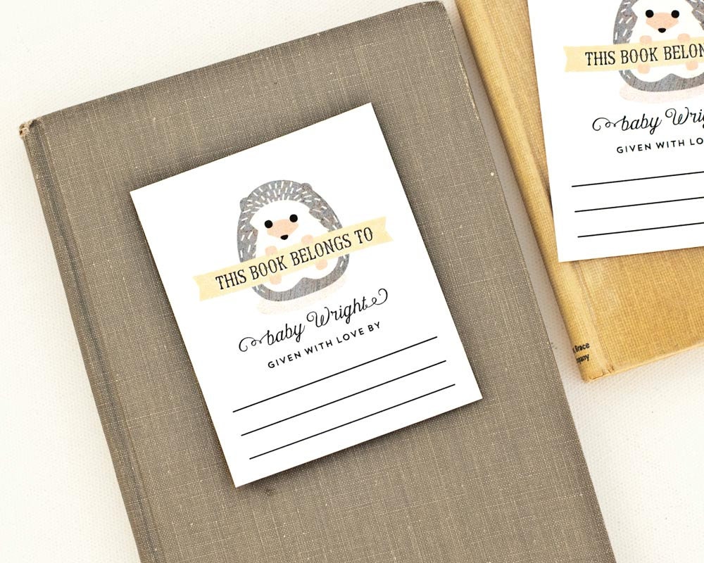 Personalized Bookplates Woodland Baby Shower Bookplate