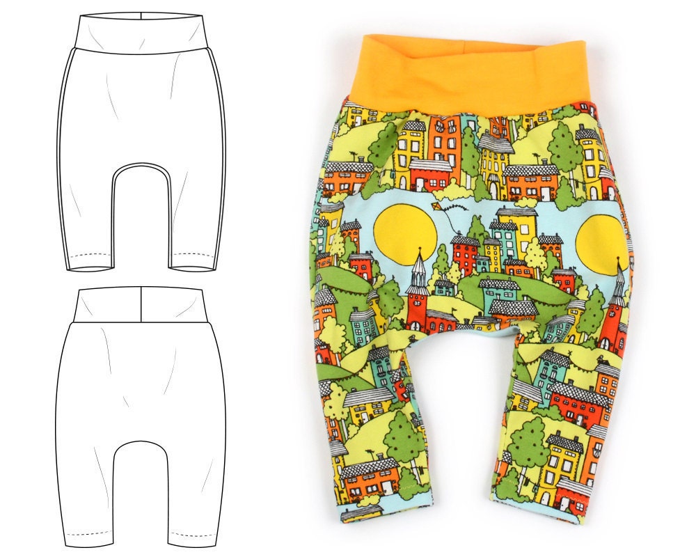Harem pants pdf sewing pattern // digital download // photo