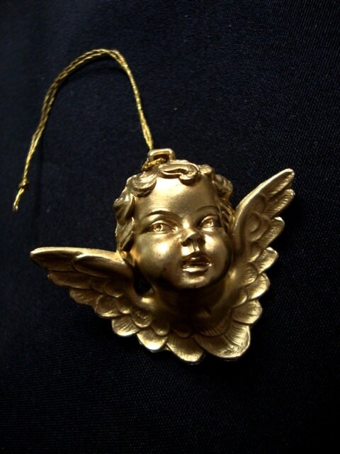 vintage gold tone metallic cupid christmas decor ornaments vintage gold tone metallic cupid christmas decor ornaments