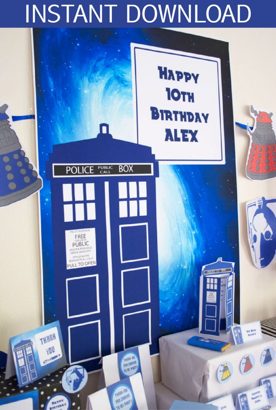 Dr Who Backdrop - INSTANT DOWNLOAD - Dr Who Inspired Il_570xn