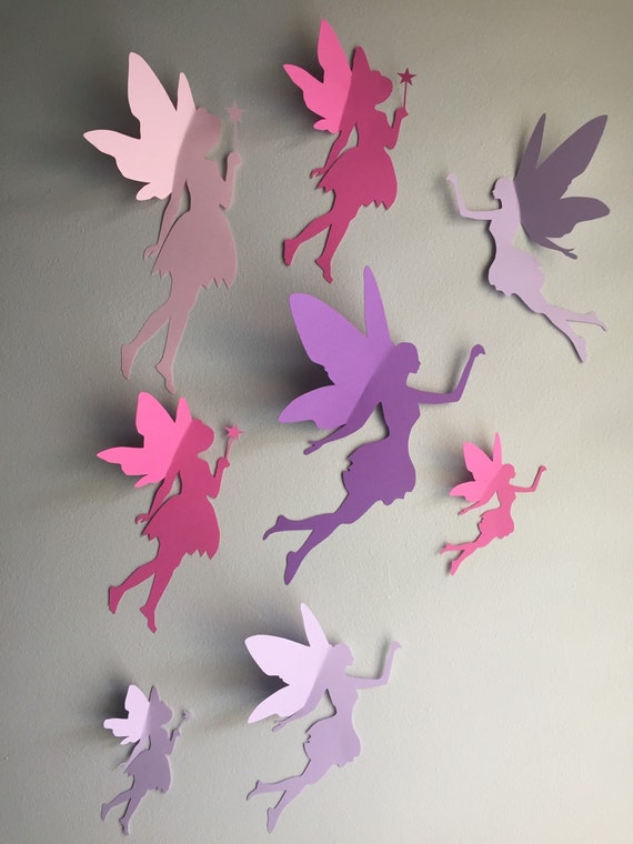 8 fairy wand papierkunst 3d fairy wall decal von simplynesting