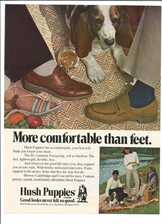 1978 Hush Puppies Advertisement 70s Mens Shoes by fromjanet