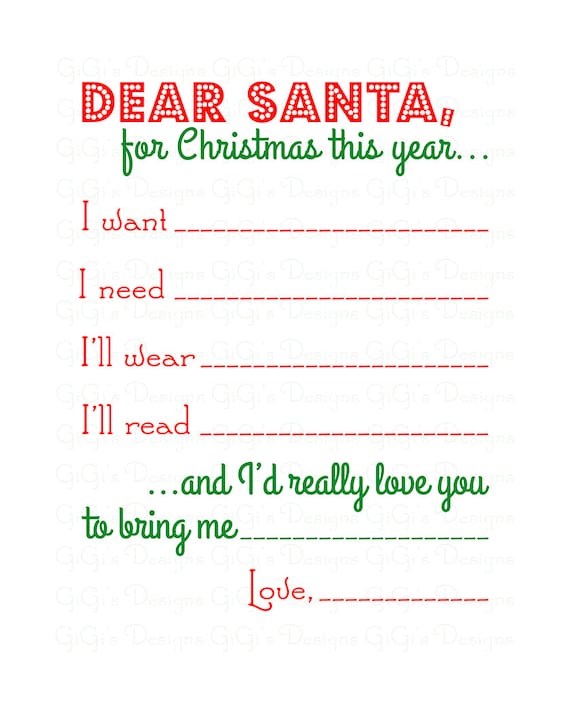 Merry Christmas Dear Santa letter wishlist wish by FarrahPlutschak