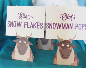 Frozen Party Food Labels, Frozen Party Nametags, Sven Food Labels, Custom Frozen Labels, Custom Frozen Nametags