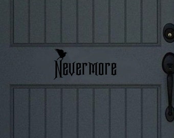 Nevermore Door Decal | Raven Door Decal | Halloween Decor | Fall Decor | Front Door Decor | 22466