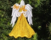 Embroidery Lace Angel, Angel with Cross Ornament, Easter Angel Bookmark, Machine Embroidered Angel, Resurrection Angel Embroidery Lace Angel, Angel with Cross Ornament, Easter Angel Bookmark, Machine Embroidered Angel, Resurrection Angel