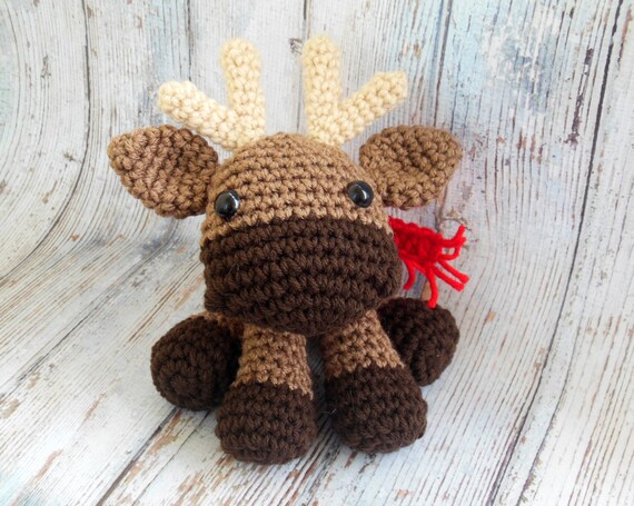 Crochet Moose Amigurumi Moose Soft Toy Stuffed Moose