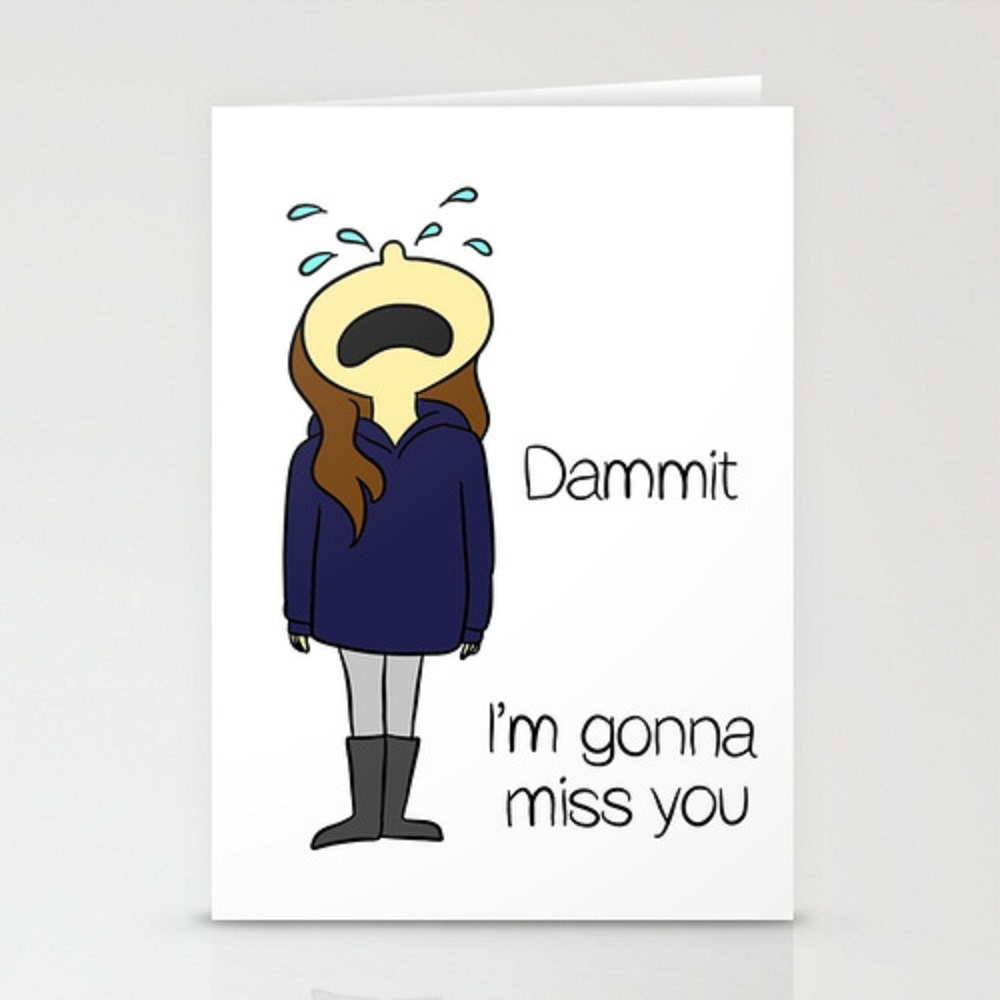 PRINTABLE: Dammit I'm Gonna Miss You 5x7 Greeting Card