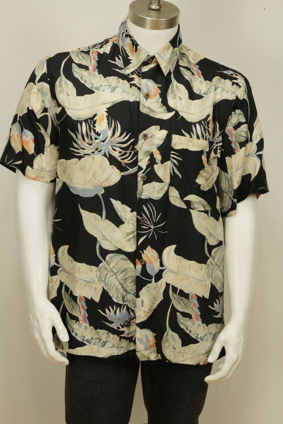 men's black floral shirt