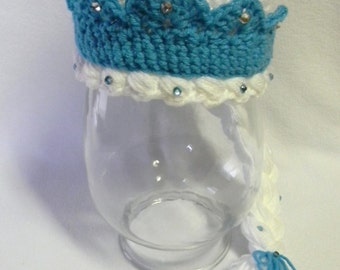 Frozen Ice Princess Crochet Hat - Made To Order