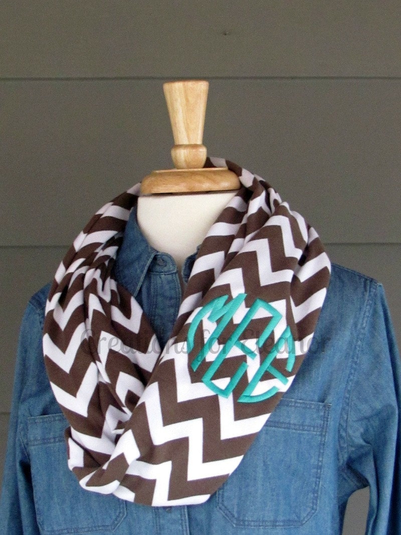 Monogrammed Infinity Scarf, Personalized Infinity Scarf, Infinity Scarves, Infinity Scarf ...