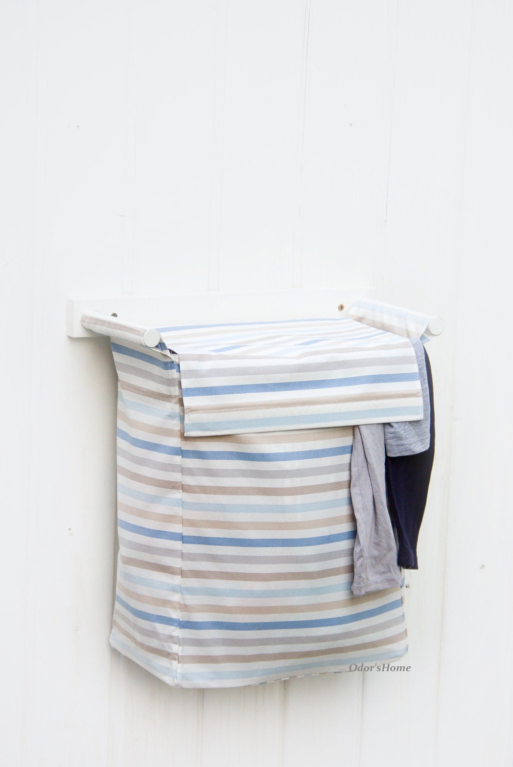 Wall mounted laundry hamper for nursery organization by OdorsHome