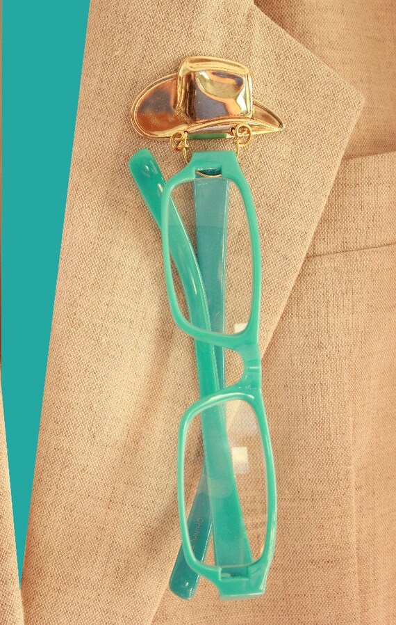 Eyeglass Holder Gold Cowboy Hat