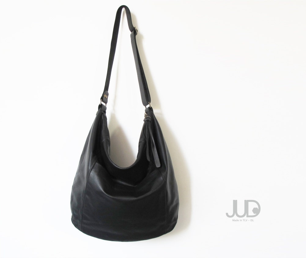 Black leather bag leather purse SALE hobo leather bag