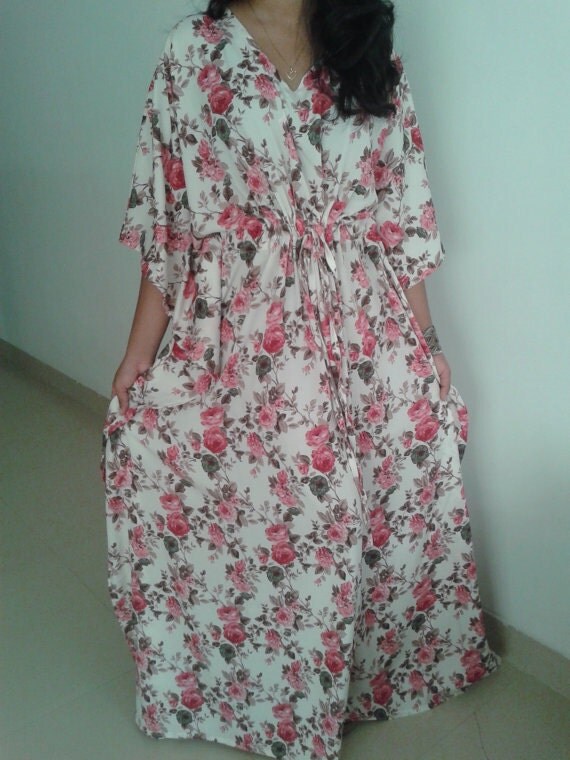 Maternity Long dress Kaftan Nursing night gown by FabFabricsForU