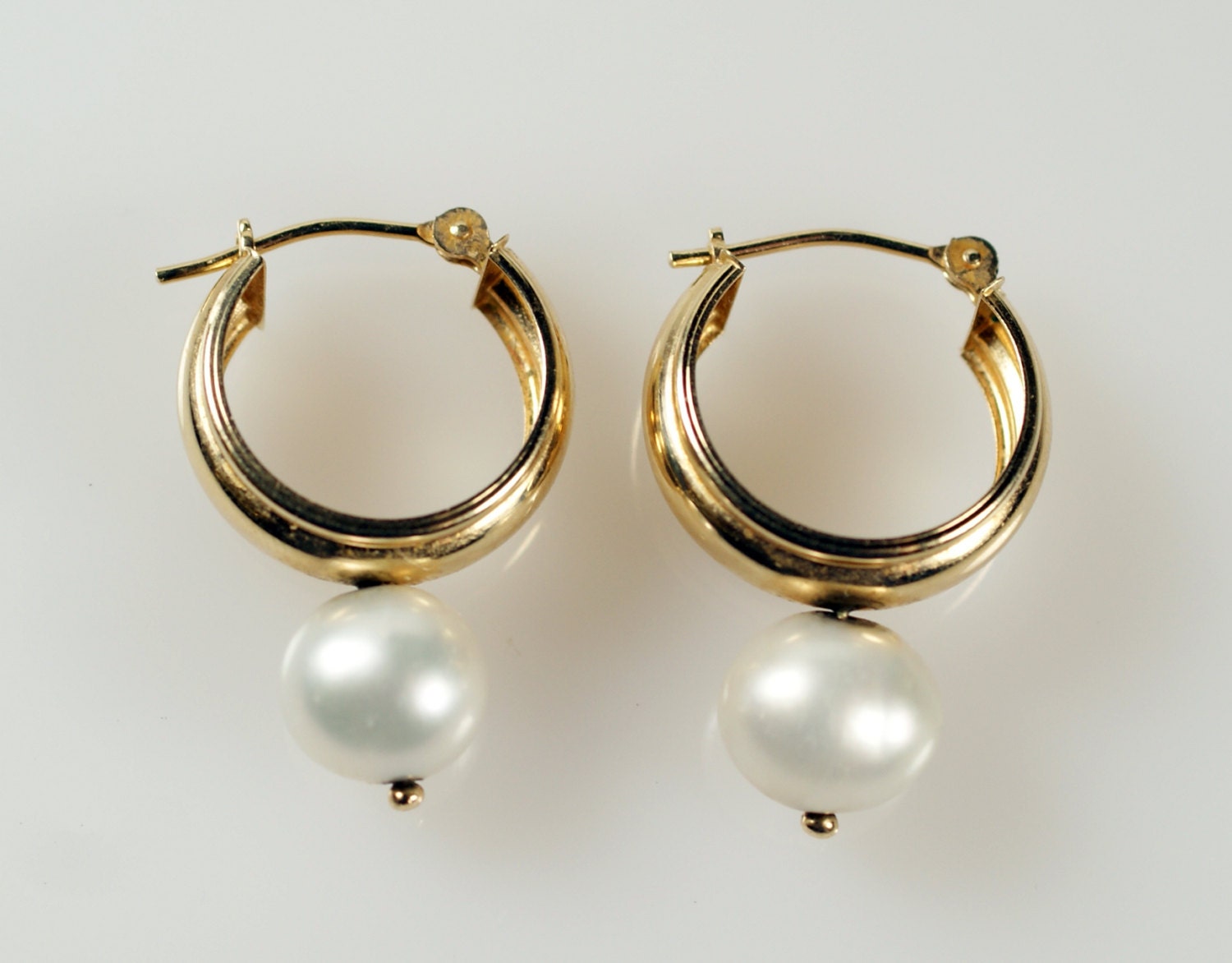 Gold Pearl Earrings Vintage Jcm Jacmel K Yellow Gold Pearl