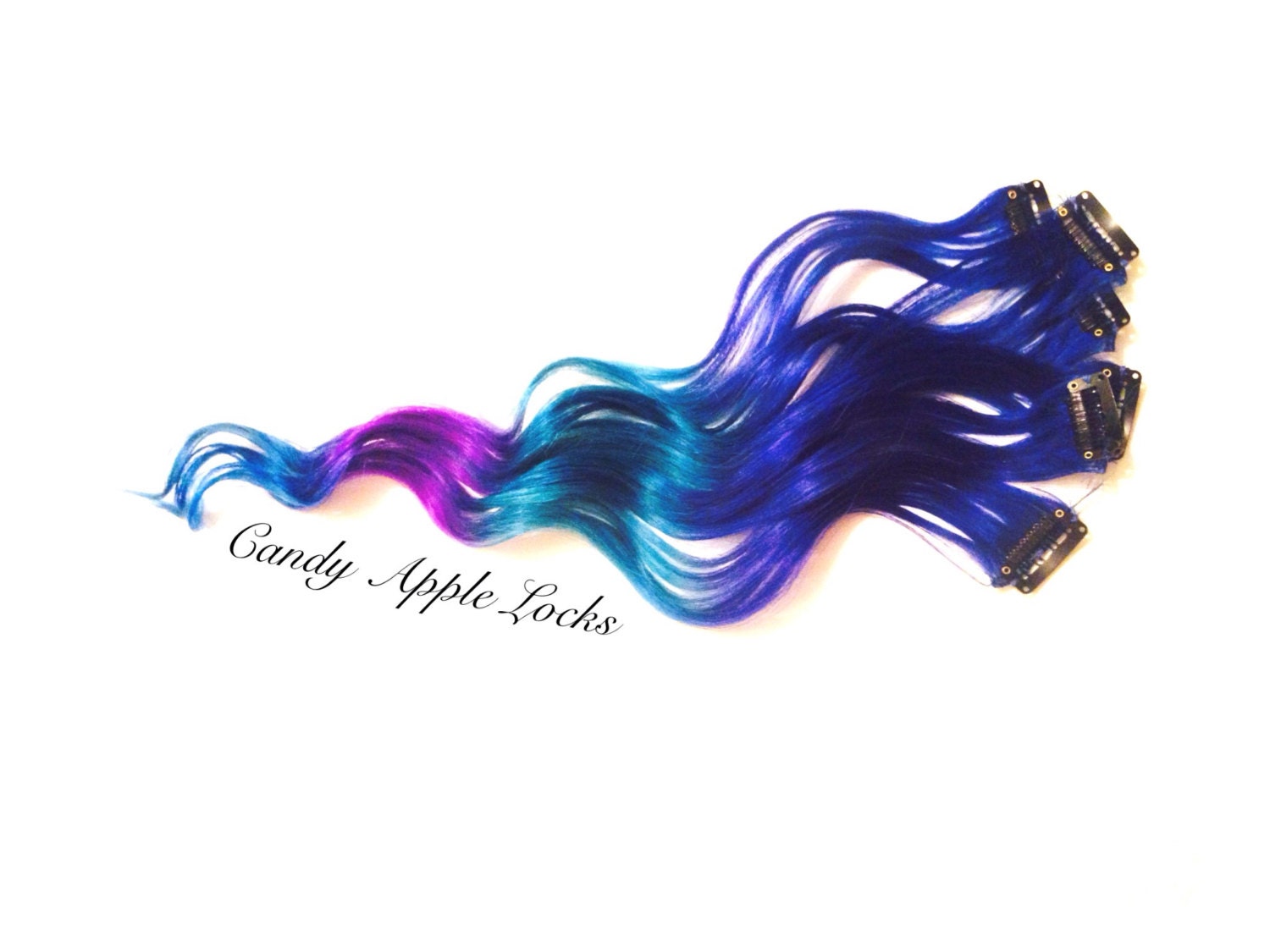 dark blue clip in hair extensions