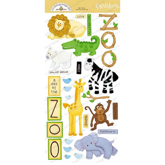 Zoo Animal Stickers Cardstock Icon Stickers