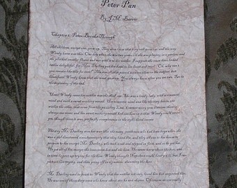 Peter Pan - Antiqued reproduction of first page