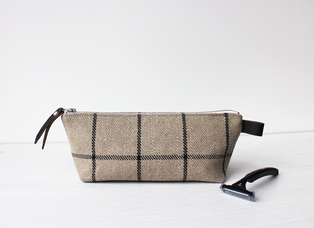 Small toiletry bag Men&#39;s Dopp Kit Cosmetic pouch by LuluandHelina