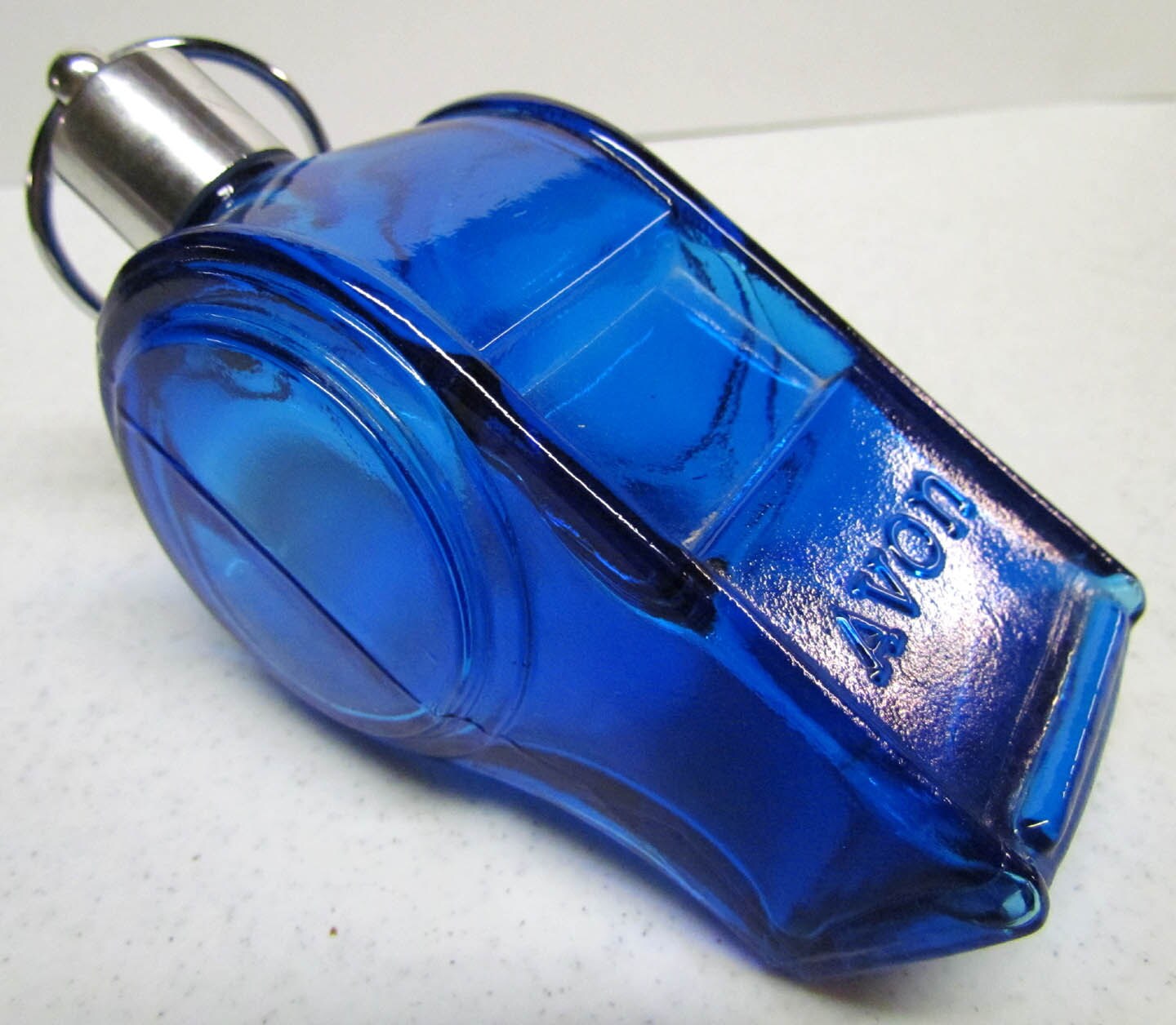 Vintage Avon Blue Glass Whistle Bottle / by