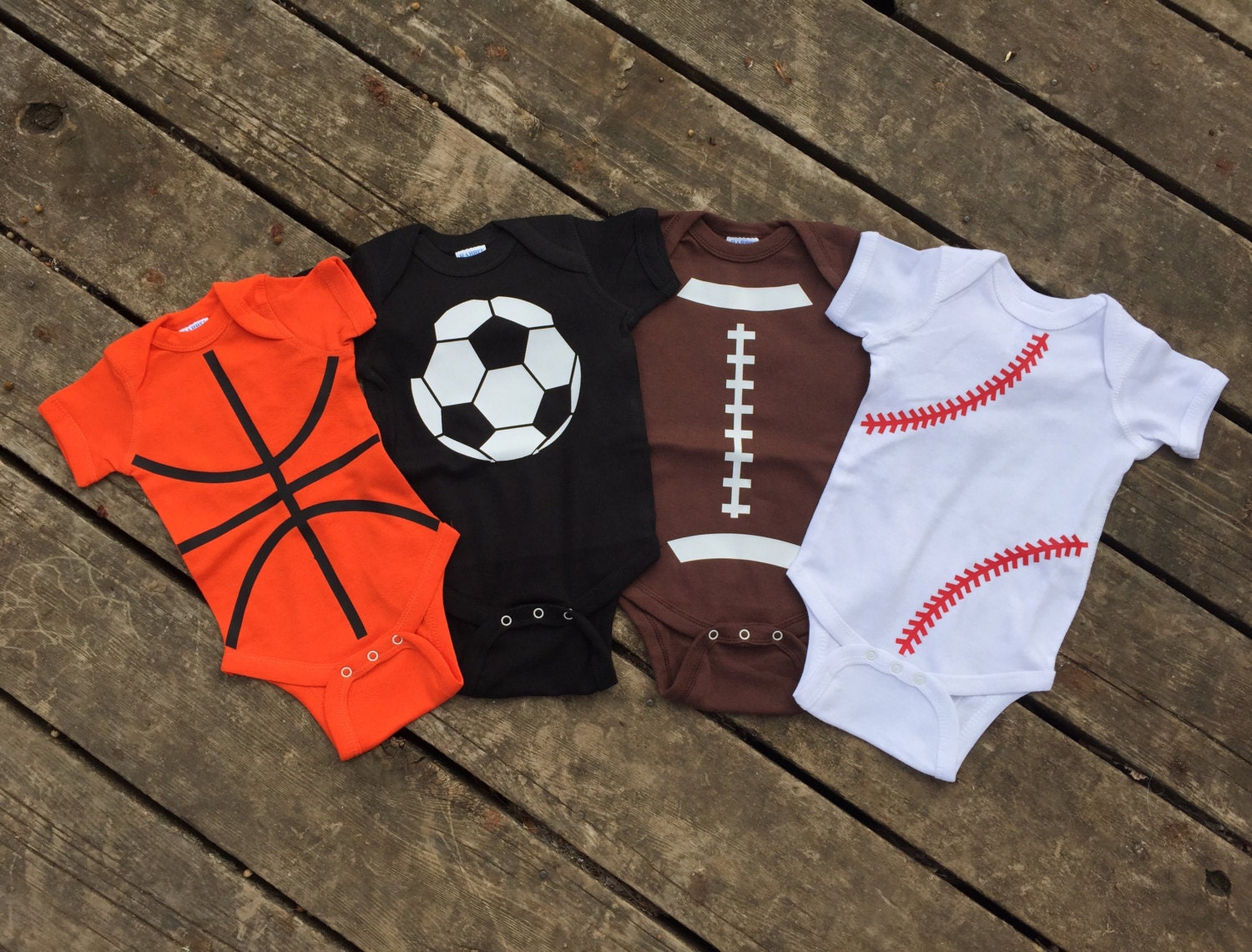 Baby Sports Bodysuits Set of 4 Baby Shower Gift Set for