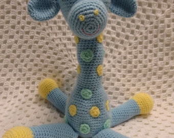 Giraffe, baby boy gift, baby shower gift, crocheted toy, boy gift