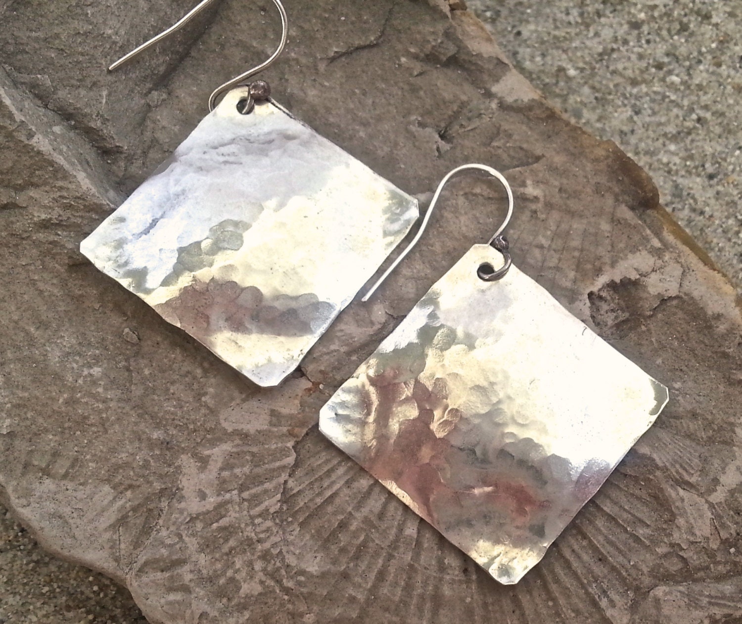 Sterling Silver Minimalist Square Earrings.