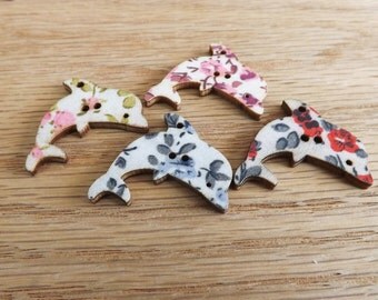 20 dolphin buttons 29mm wood dolphin buttons