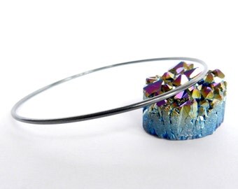 Sterling Silver Bangle Oxidized Polished Bracelet