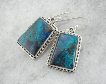 silver earrings with black gems