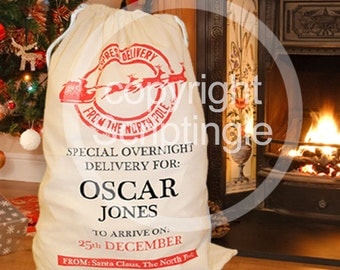 Personalised heirloom santa sack / personalised Christmas sack CHRISTMAS IN JULY