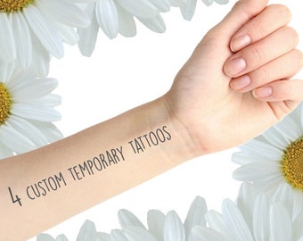 4 x Custom Temporary Tattoos