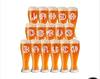 SHIPS FAST - 16 Groomsmen Beer Mugs, Personalized Groomsmen Beer Mugs, Custom Groomsmen Beer Mugs, Etched Groomsmen Mugs, Pilsner Beer Glass