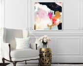 Ruthie, 6x6-36x36in, Abstract Fine Art Print, abstract print, blue abstract, pink abstract