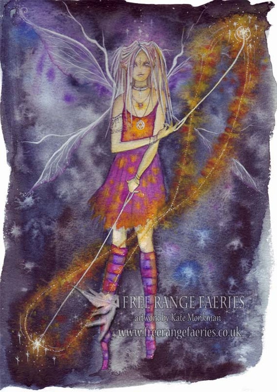 Fire Girl A4 Print/Faerie Print/Fairy Print/Faerie Art/Fairy