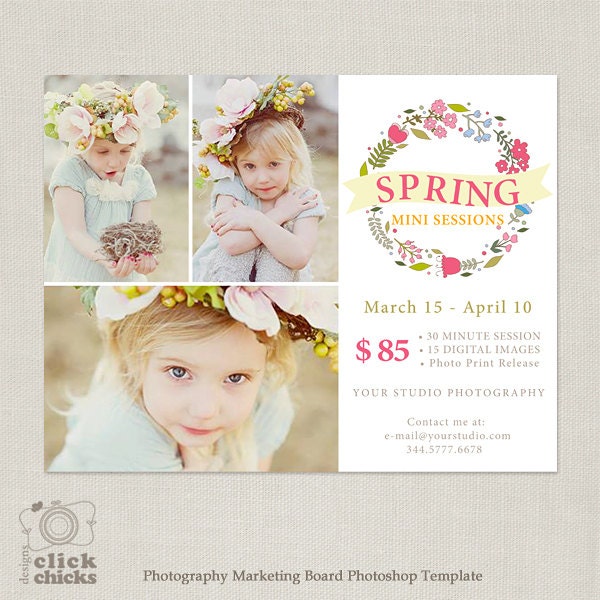 Spring Mini Session Template Marketing Board For Free Photoshop Marketing Templates For Photographers
