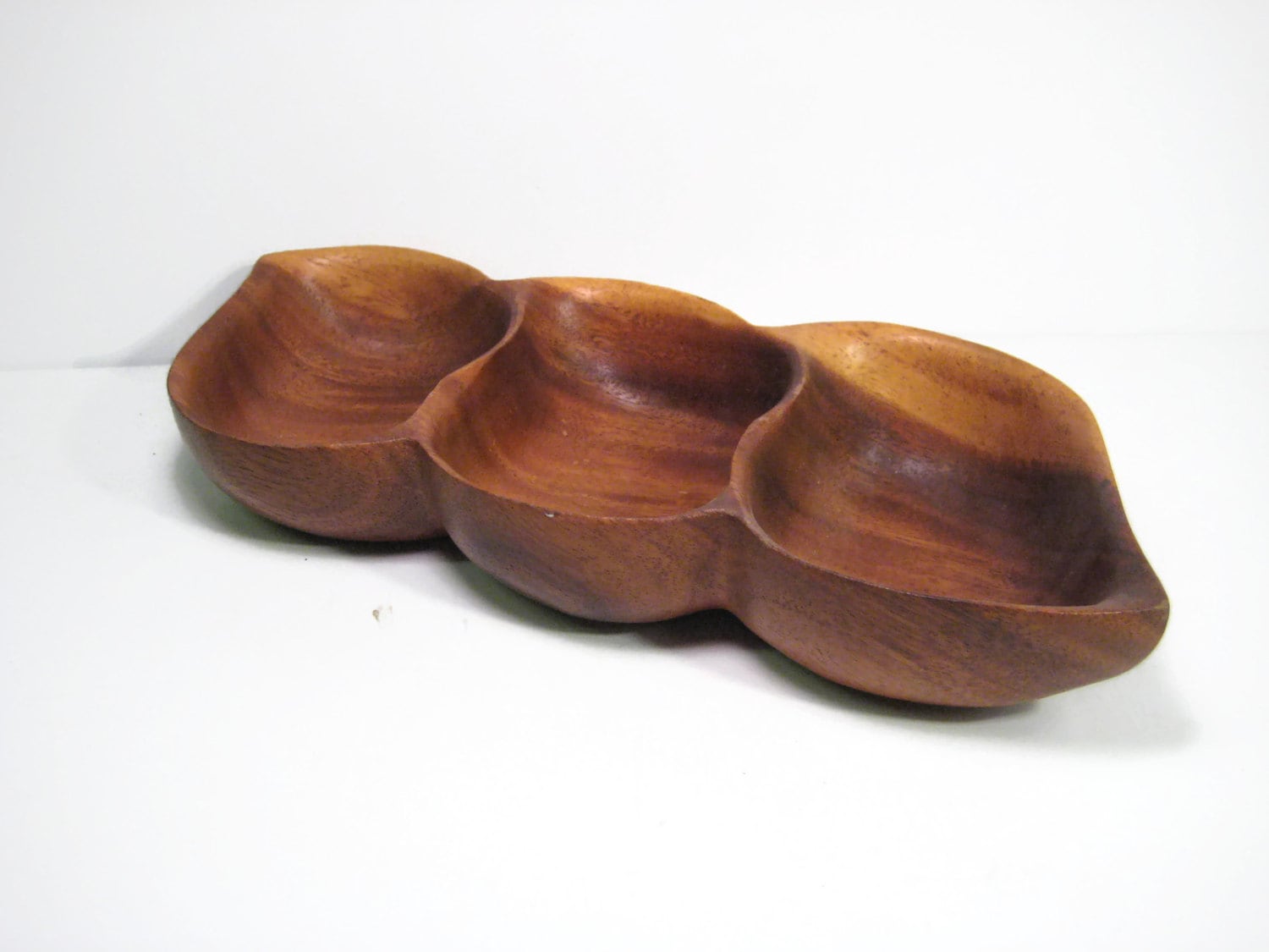 Divided Wood Tray Party Tray Nut Dish Monkey Pod Serving