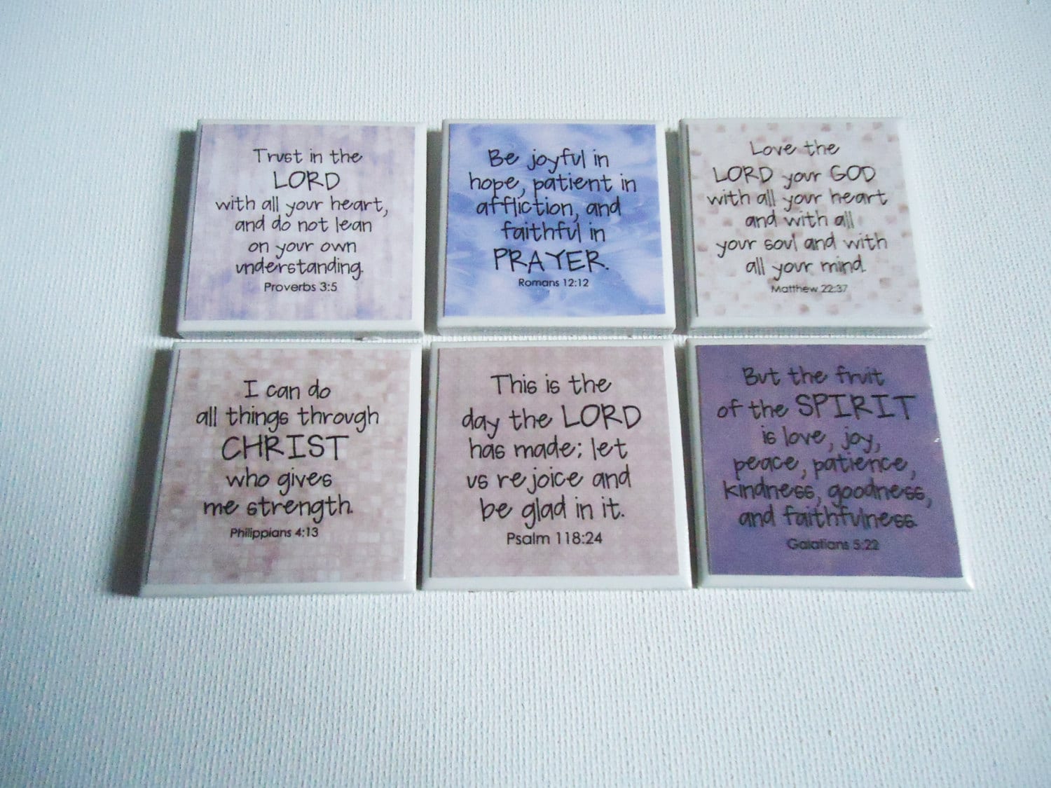 Bible Verse Scripture Magnets on 2x2 Square by TwoCatsDecorations