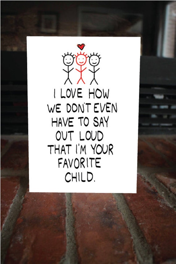 Funny Father's Day Card Your favorite child cute card by MAJIKATZ