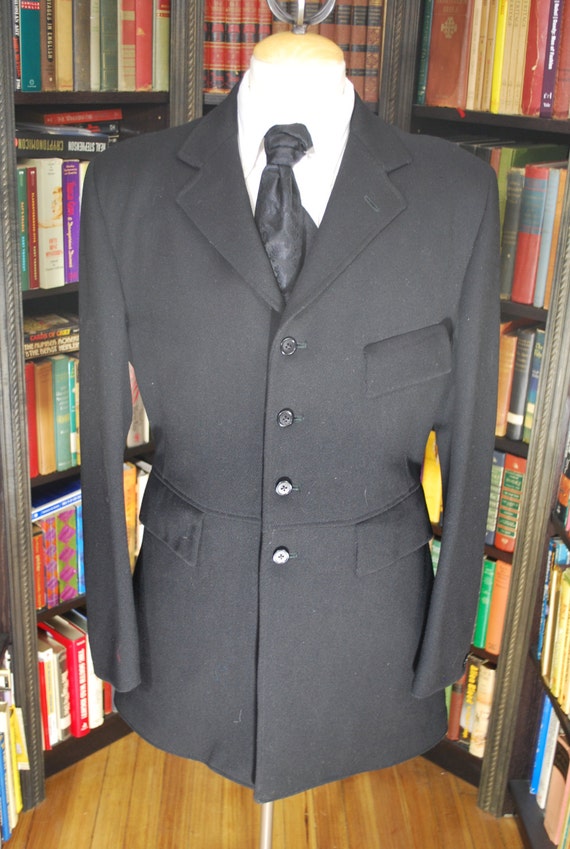 Black Riding Coat Topcoat Fox Hunting Jacket 42 44