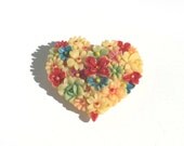 Vintage Scarf Clip/Celluloid Floral Clip/Celluloid Hat Clip/Celluloid Dress Clip/ Floral Scarf Clip/ Antique Scarf Clip