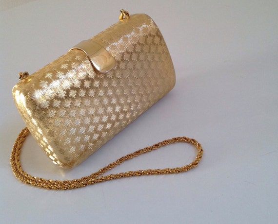 Vintage Holt Renfrew Gold Hard Case Purse ~ Embossed Evening Clutch ... Vintage Holt Renfrew Gold Hard Case Purse ~ Embossed Evening Clutch ...