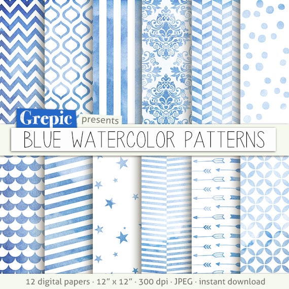 watercolour, Grepic - Clip art, Illustrations, Digital paper, Scrapbooking  supplies