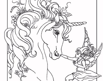 Flowers With Unicorns Coloring Pages 6